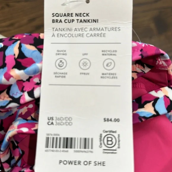 Athletes square neck tankini - Picture 4 of 5